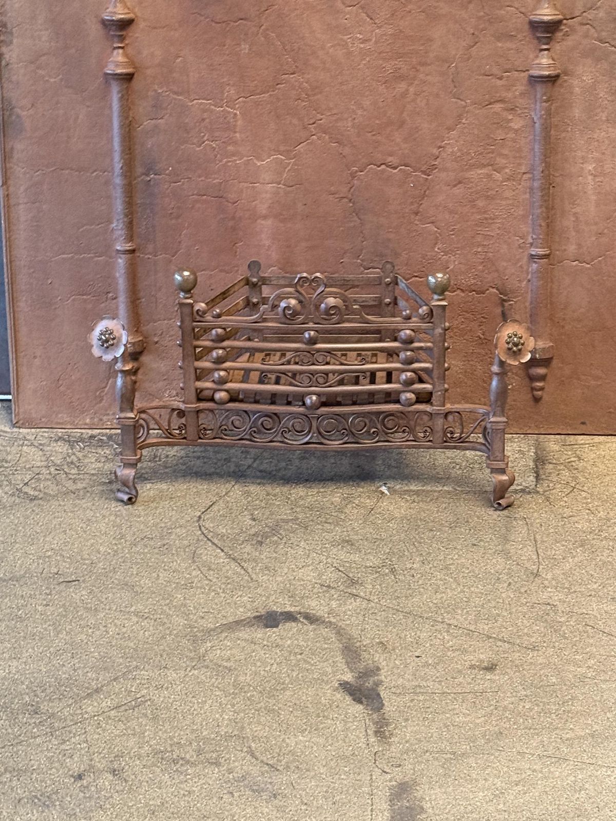 Art Nouveau Period 'Ringlever' Fireplace Log Grate, Early 20th Century photo for sale