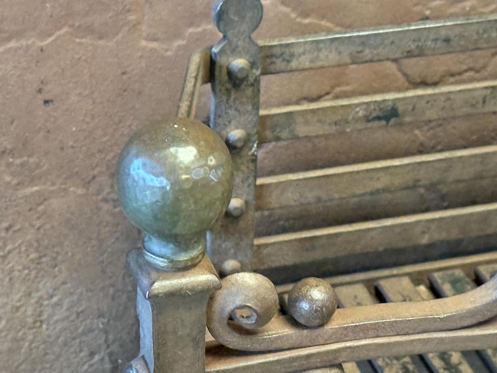 Home Fixtures Art Nouveau Period 'Ringlever' Fireplace Log Grate, Early 20th Century photo