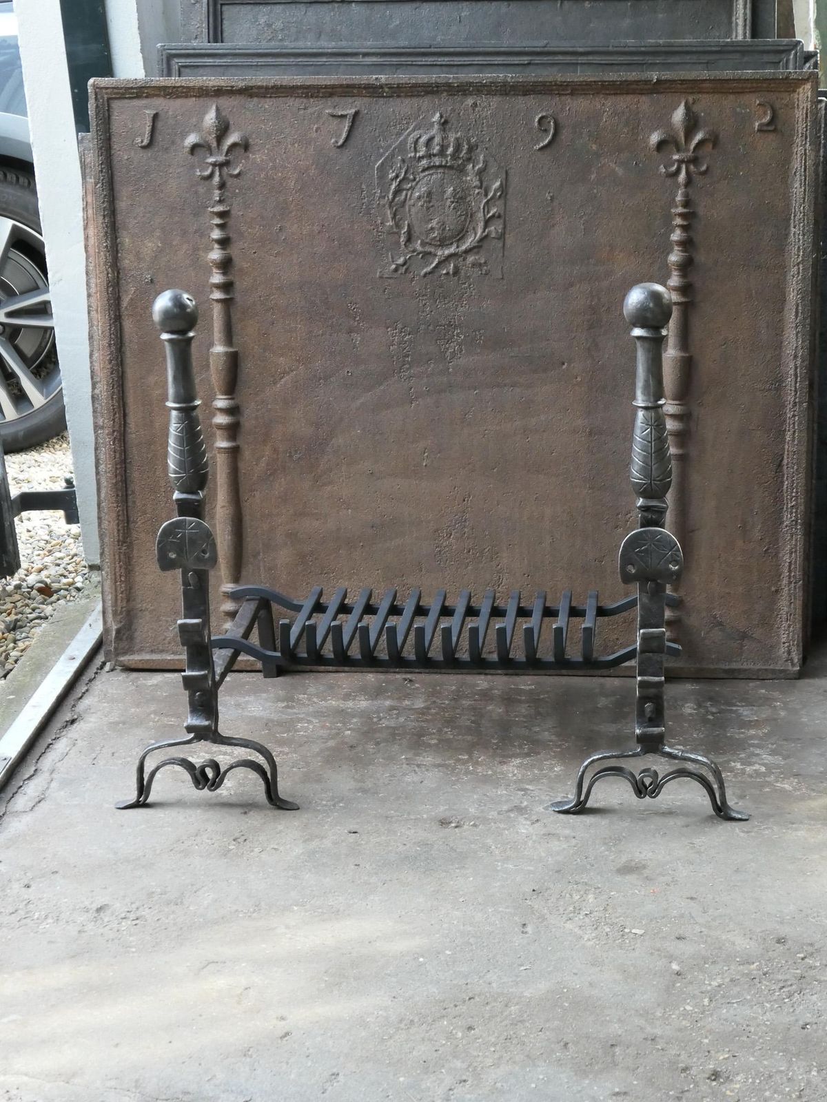 Beautiful French Gothic Fireplace Grate Or Fire Basket, 17th Century photo Home Fixtures