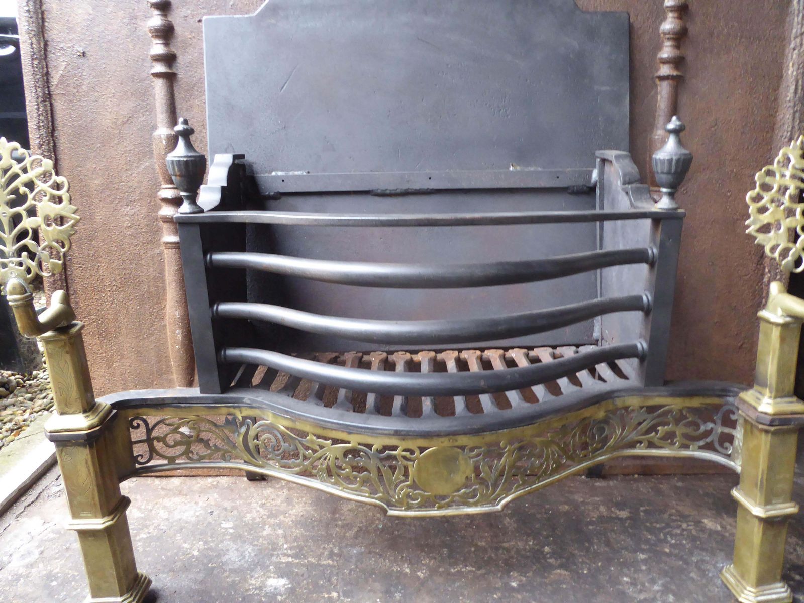 Exquisite English Art Nouveau Fireplace Grate, Fire Grate photo Home Fixtures