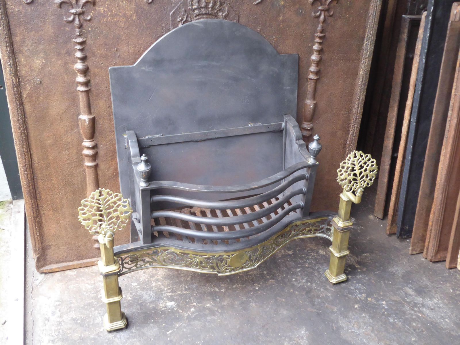 Home Fixtures Exquisite English Art Nouveau Fireplace Grate, Fire Grate photo