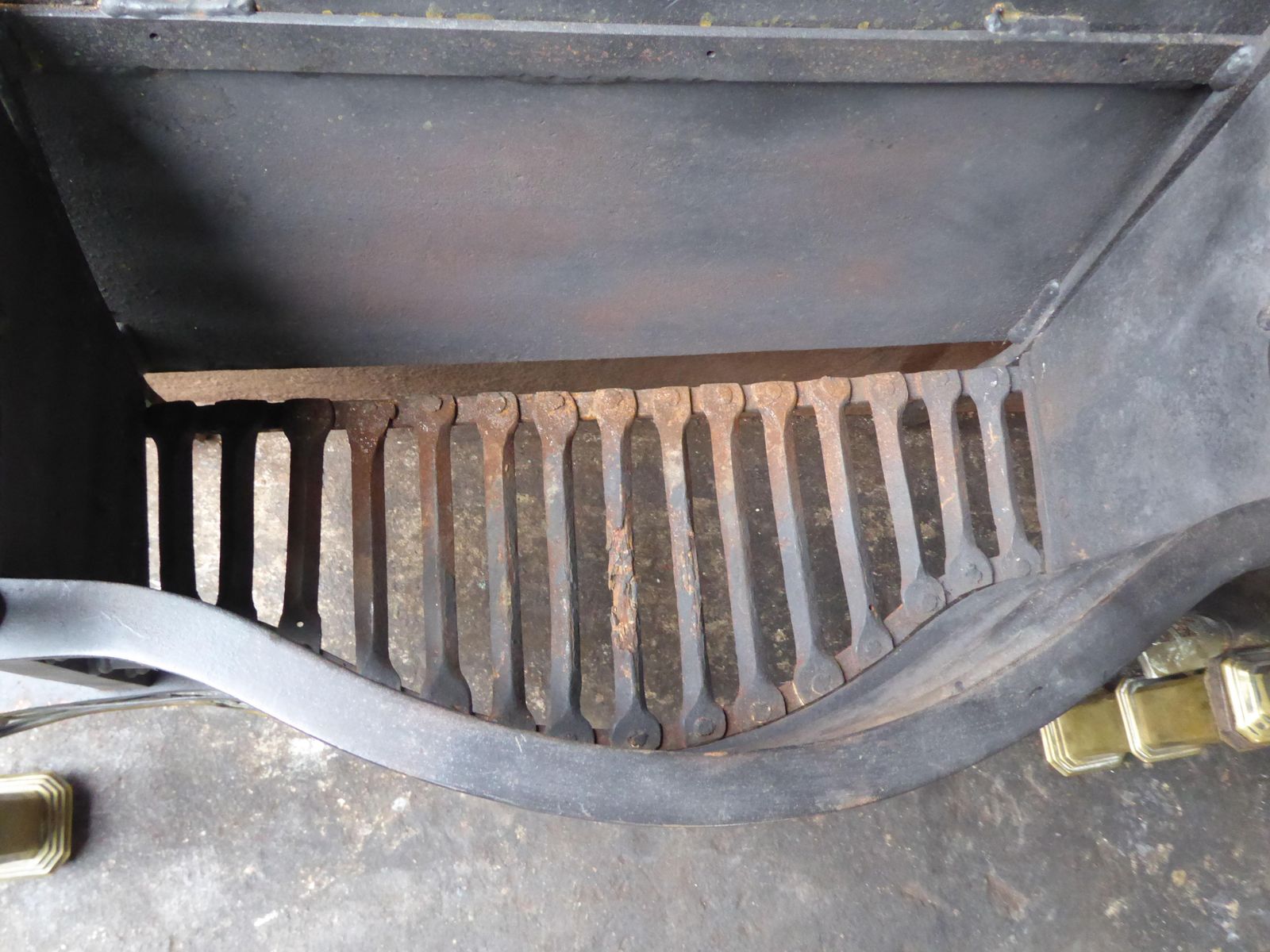 1258.0 Exquisite English Art Nouveau Fireplace Grate, Fire Grate photo