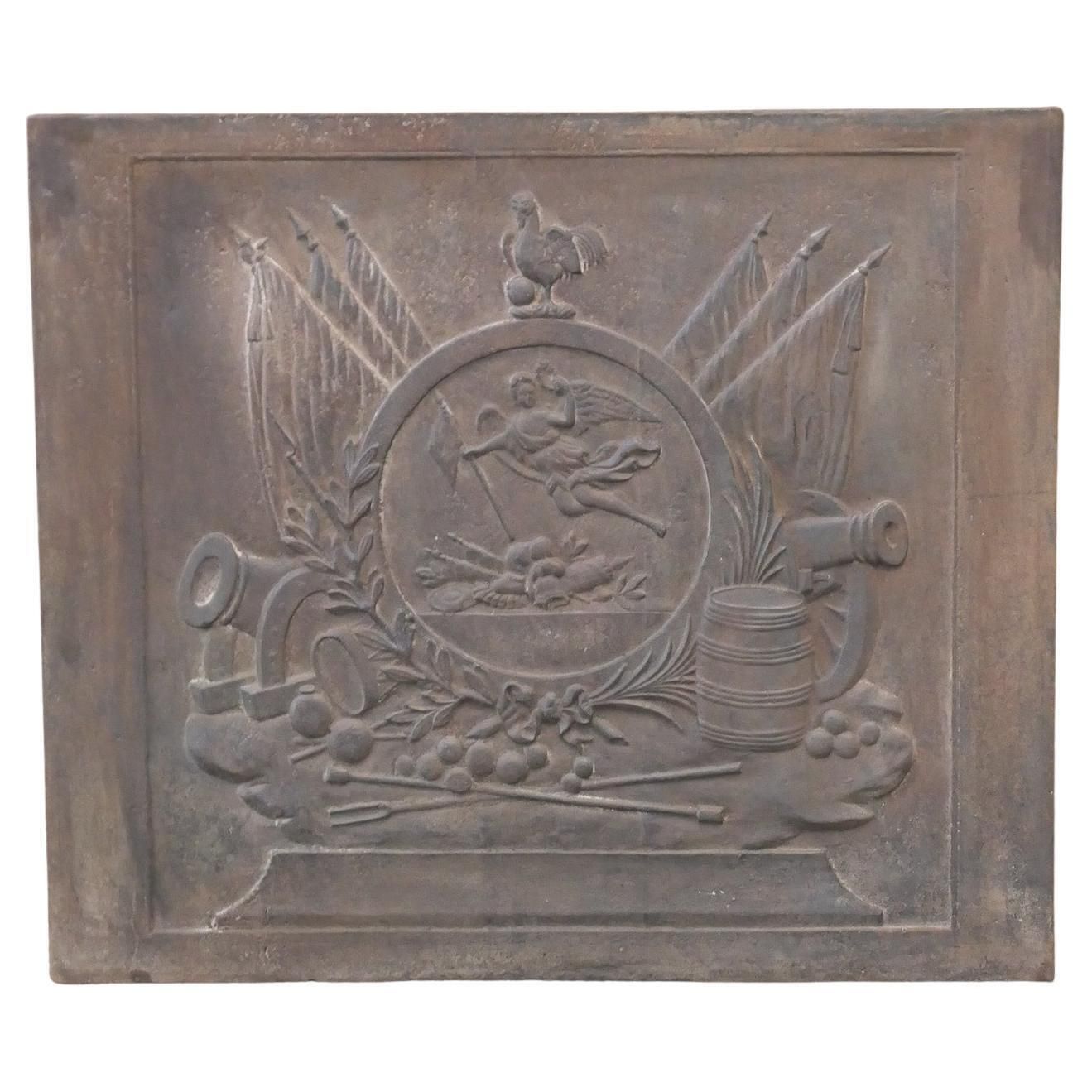 19th Century French Allegory Of France Fireback / Backsplash, Napoleon III