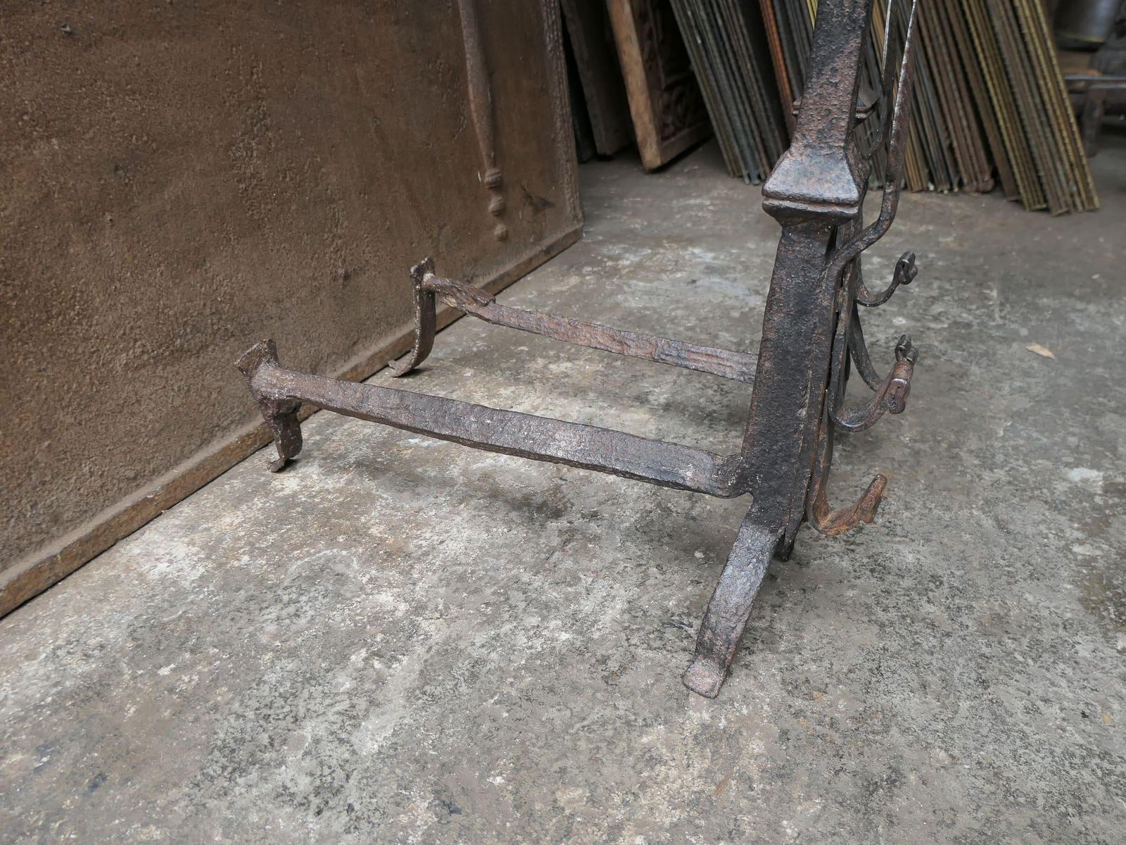 photo buy Large French Gothic Style Andirons Or Firedogs