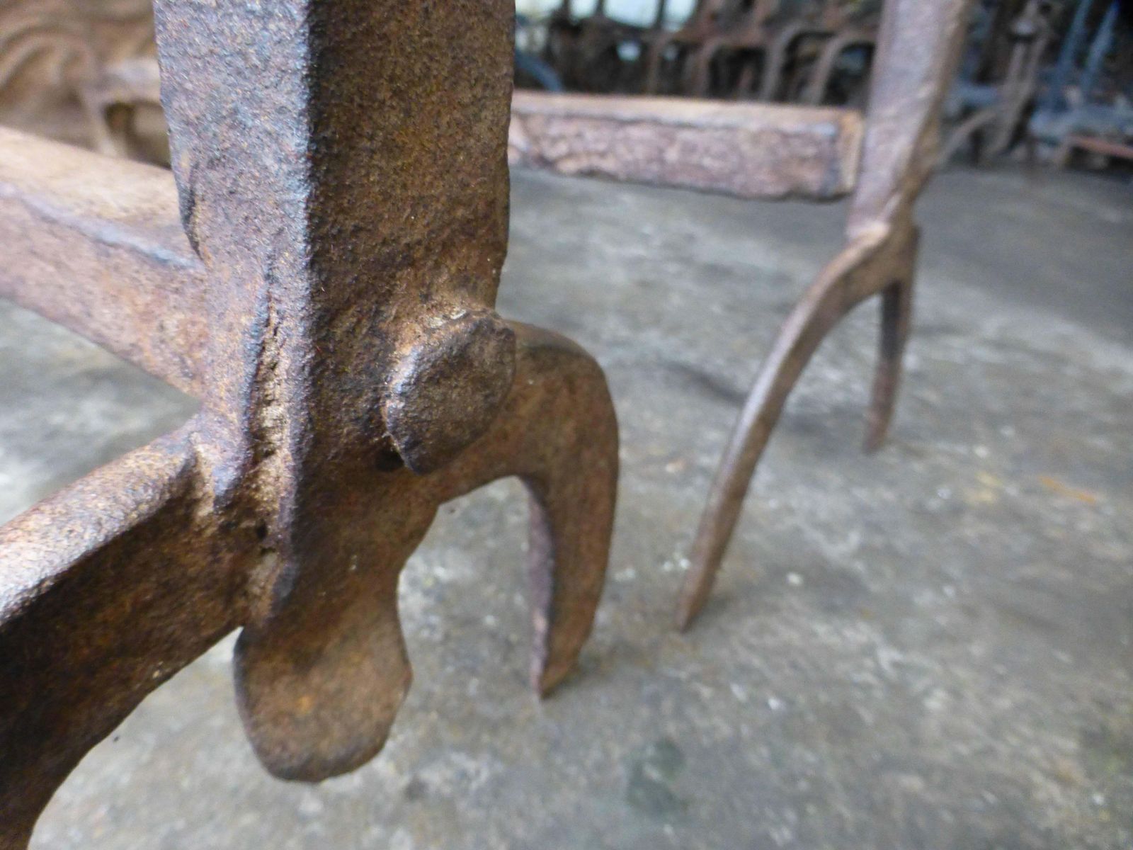 18th Century Horseshoe Andirons, Firedogs photo 209.0