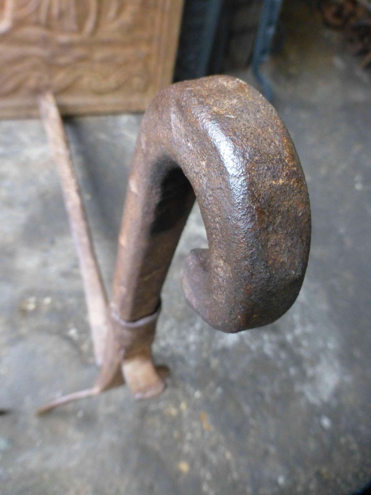 18th Century Horseshoe Andirons, Firedogs photo buy
