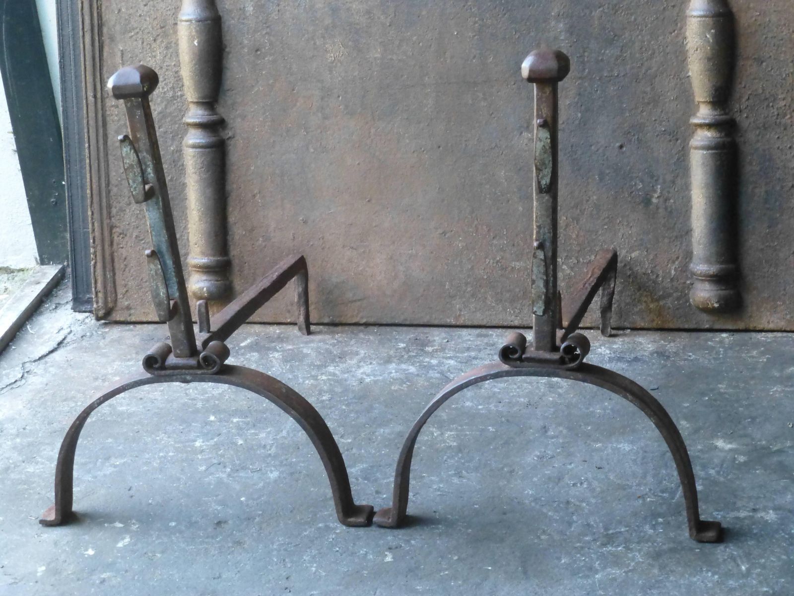 19th Century French Napoleon III Andirons, Firedogs photo furniture