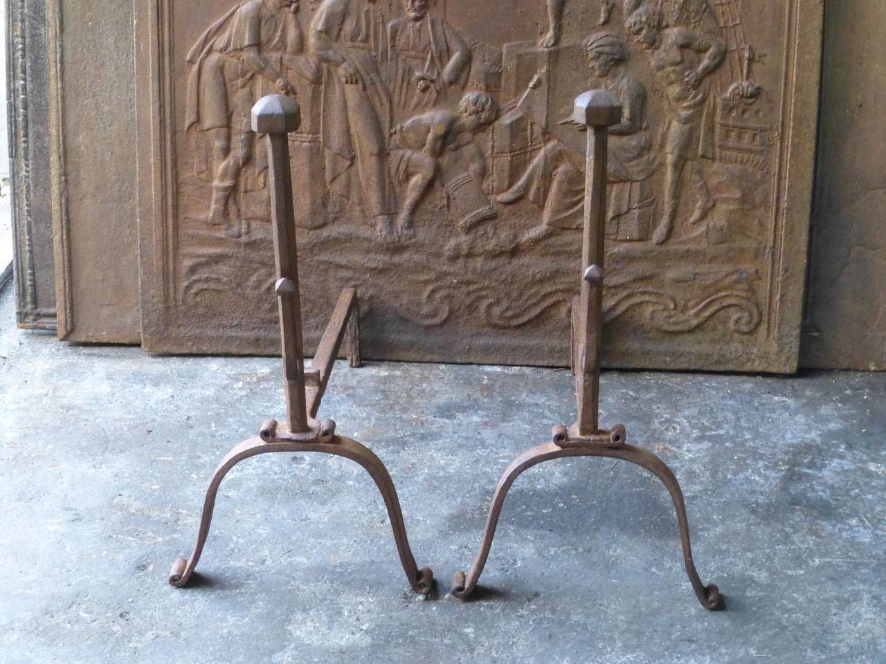 18th Century French Andirons, Firedogs photo for sale