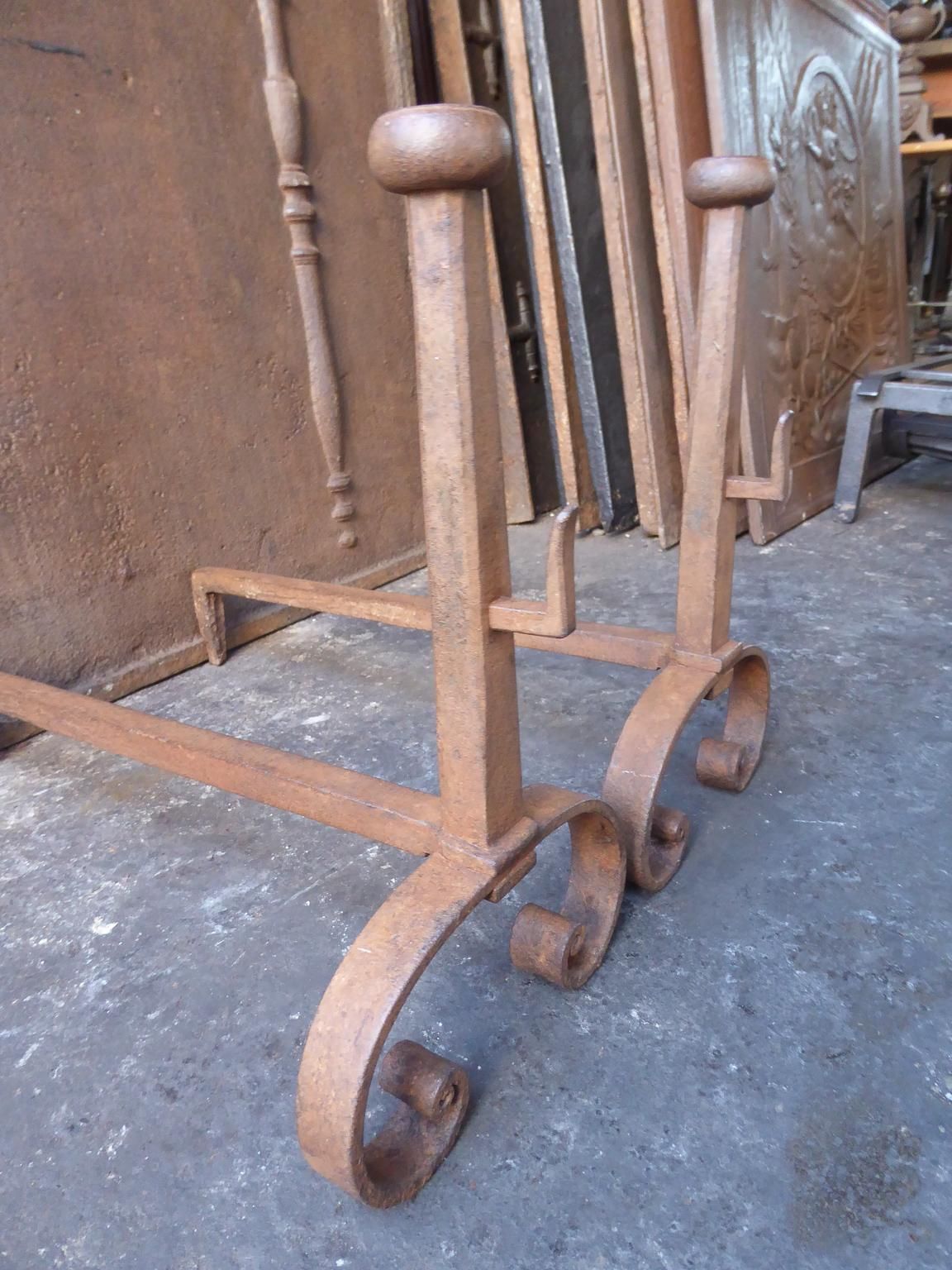 19th Century French Louis XV Andirons Or Firedogs photo buy