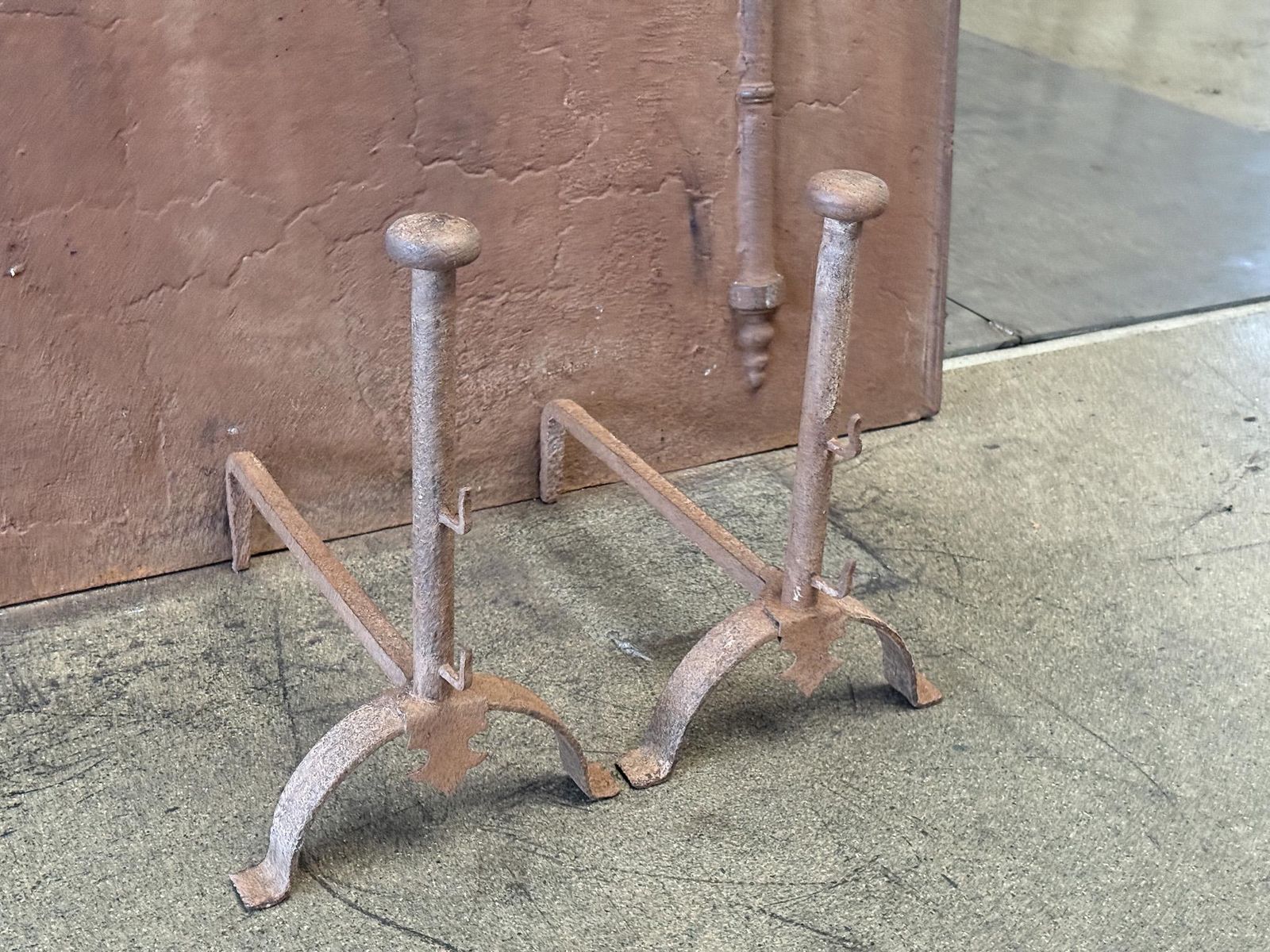 French Napoleon III Style Andirons Or Firedogs, Early 20th Century photo Home Fixtures