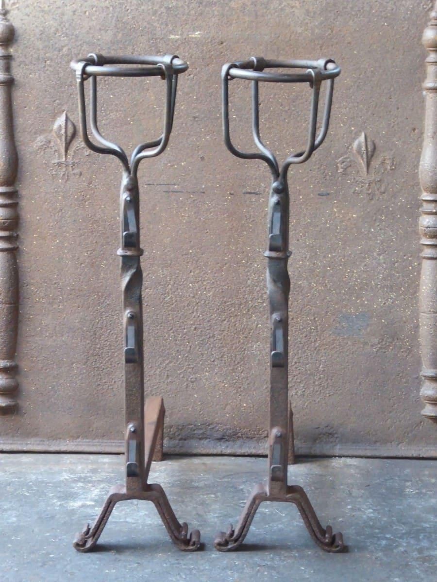20th Century French Gothic Style Andirons Or Firedogs photo furniture