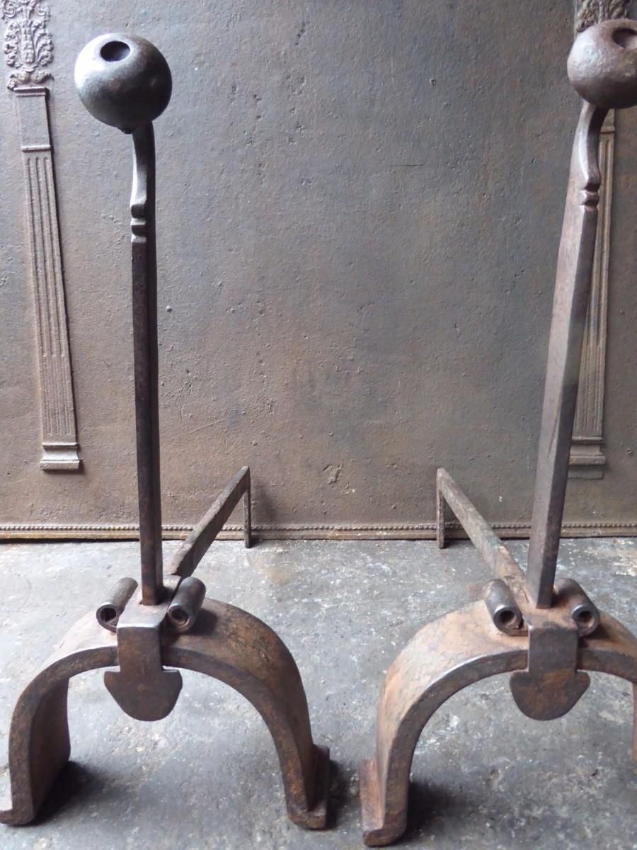 20th Century French Napoleon III Style Andirons Or Firedogs photo 244.0