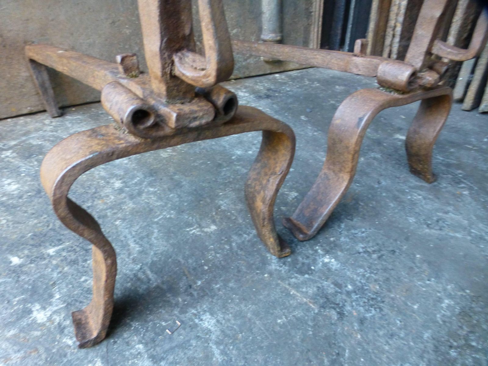 French Louis XV Firedogs, Andirons, 18th Century photo Home Fixtures