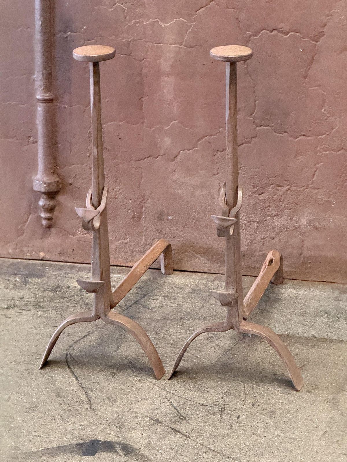 18th Century French Louis XV Period Andirons Or Firedogs photo for sale