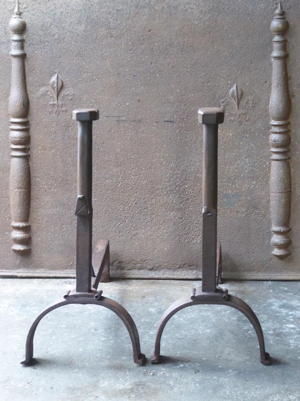 19th Century French Napoleon III Andirons Or Firedogs photo furniture