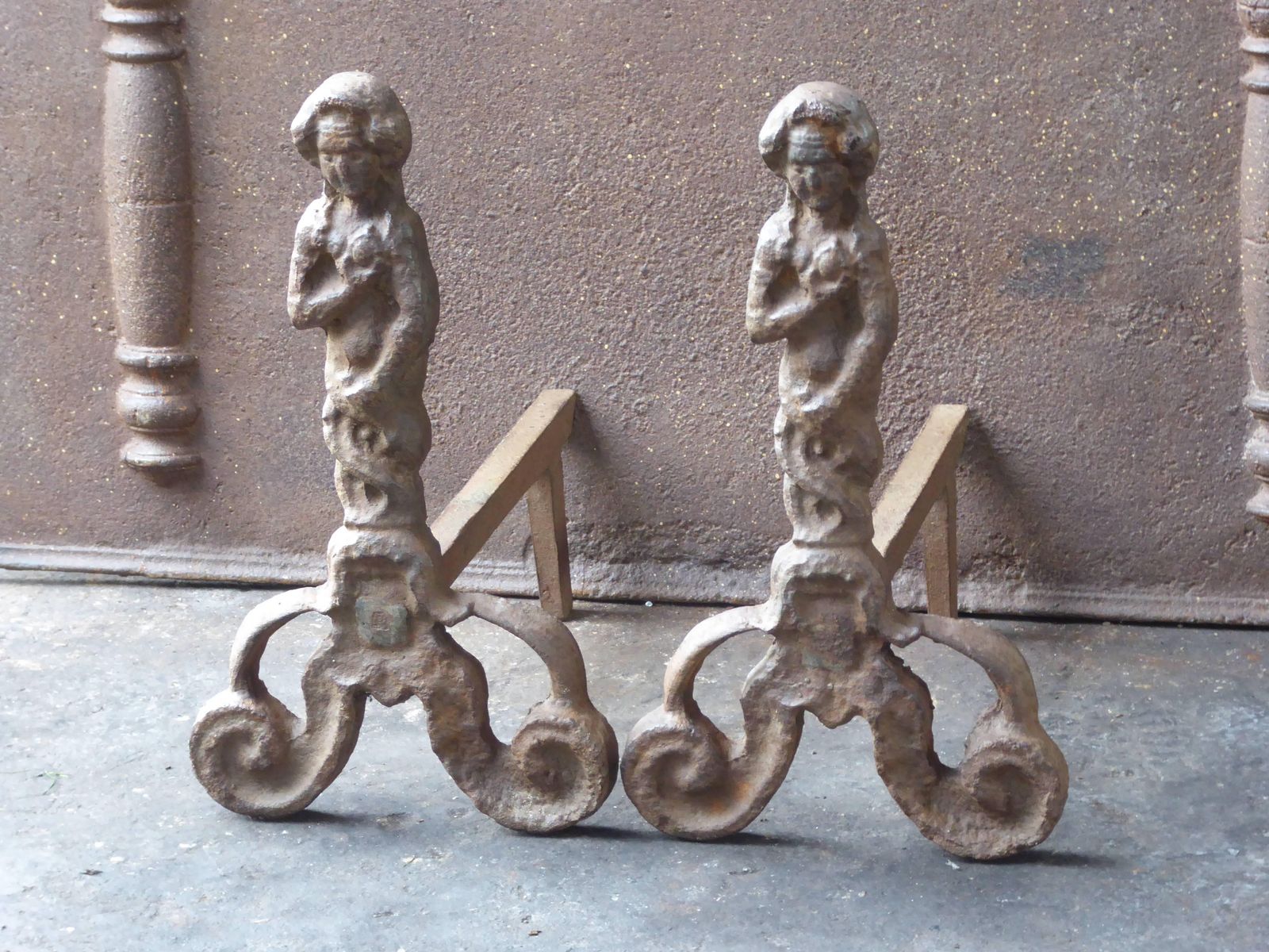 English Arts & Crafts Andirons Or Firedogs photo for sale