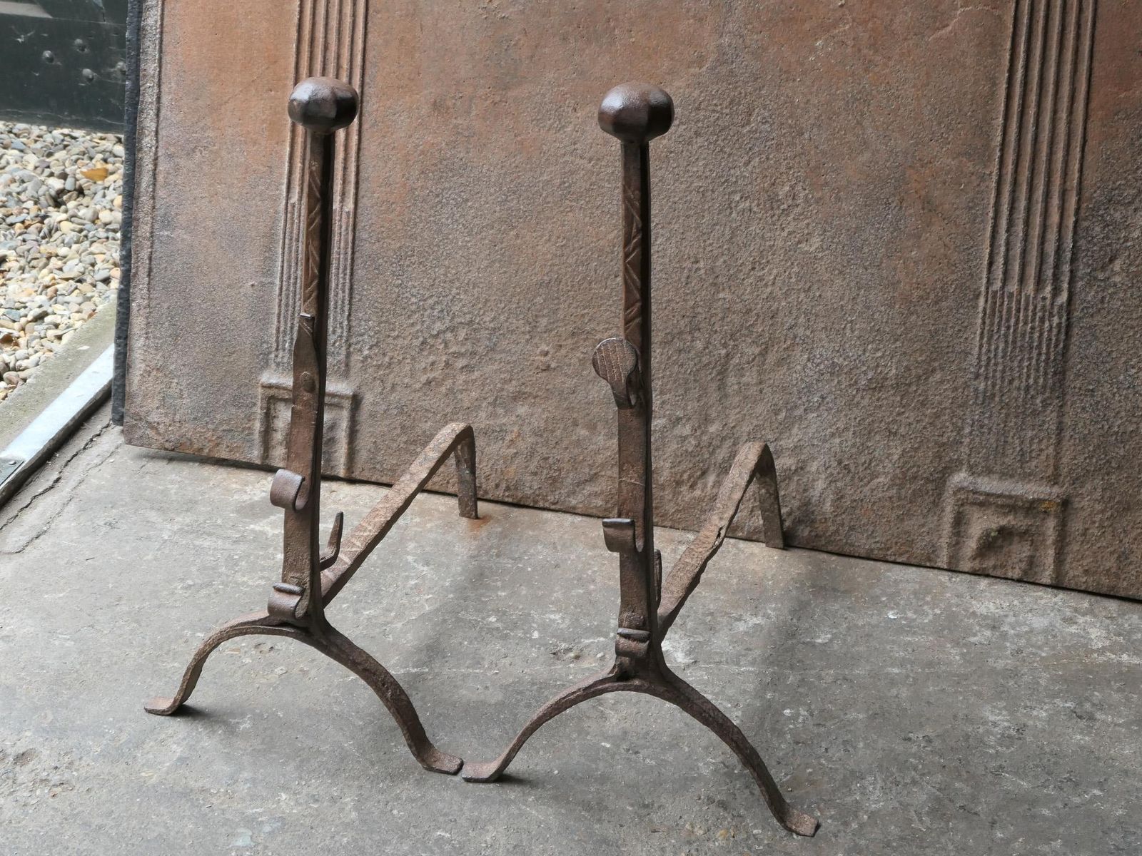 17th Century Louis XIII Andirons, Firedogs, Landiers photo vinterior