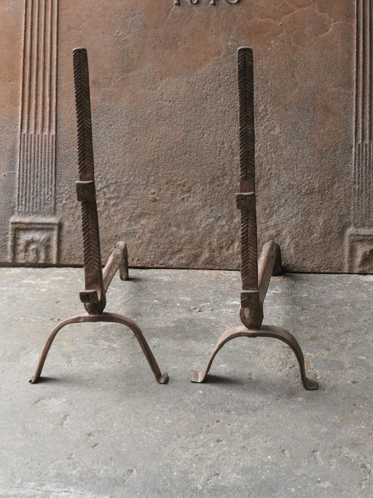 17th Century Louis XIII Andirons, Firedogs photo for sale