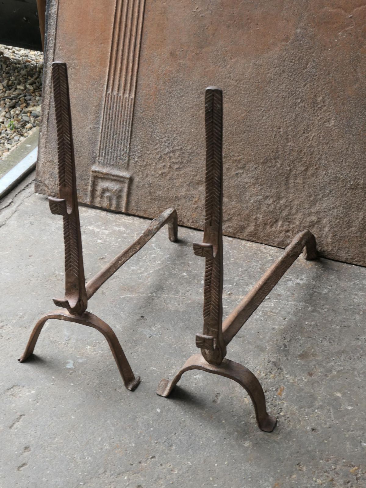 17th Century Louis XIII Andirons, Firedogs photo 422.0
