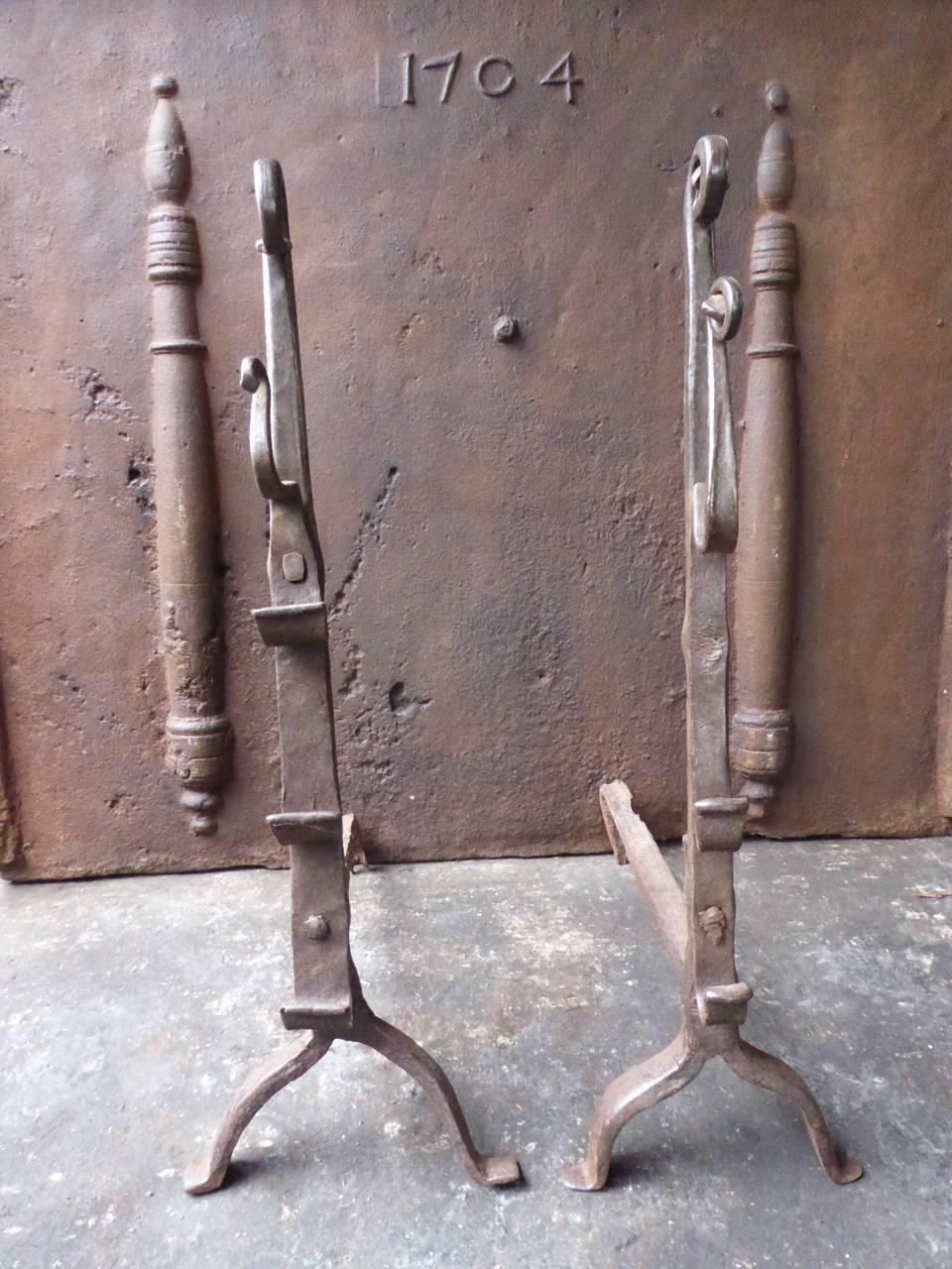 17th Century French Gothic Andirons Or Firedogs photo for sale