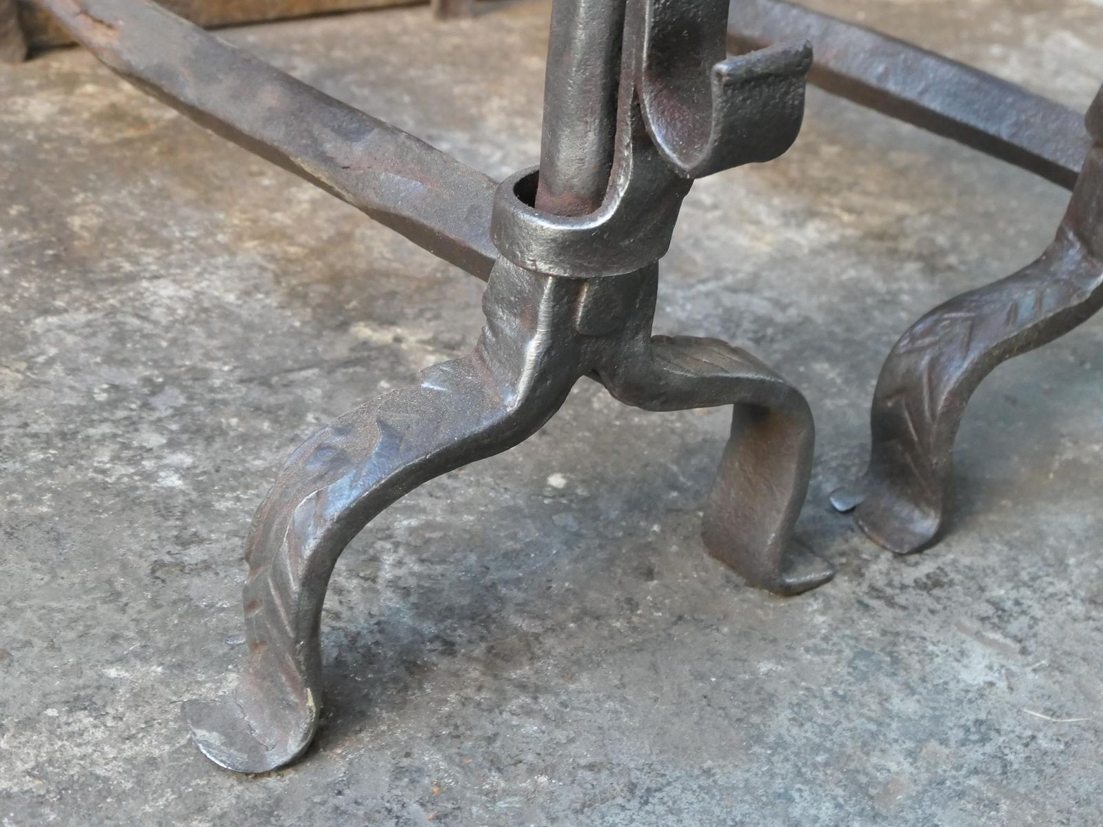 photo for sale Antique French Gothic Andirons Or Firedogs, 17th Century