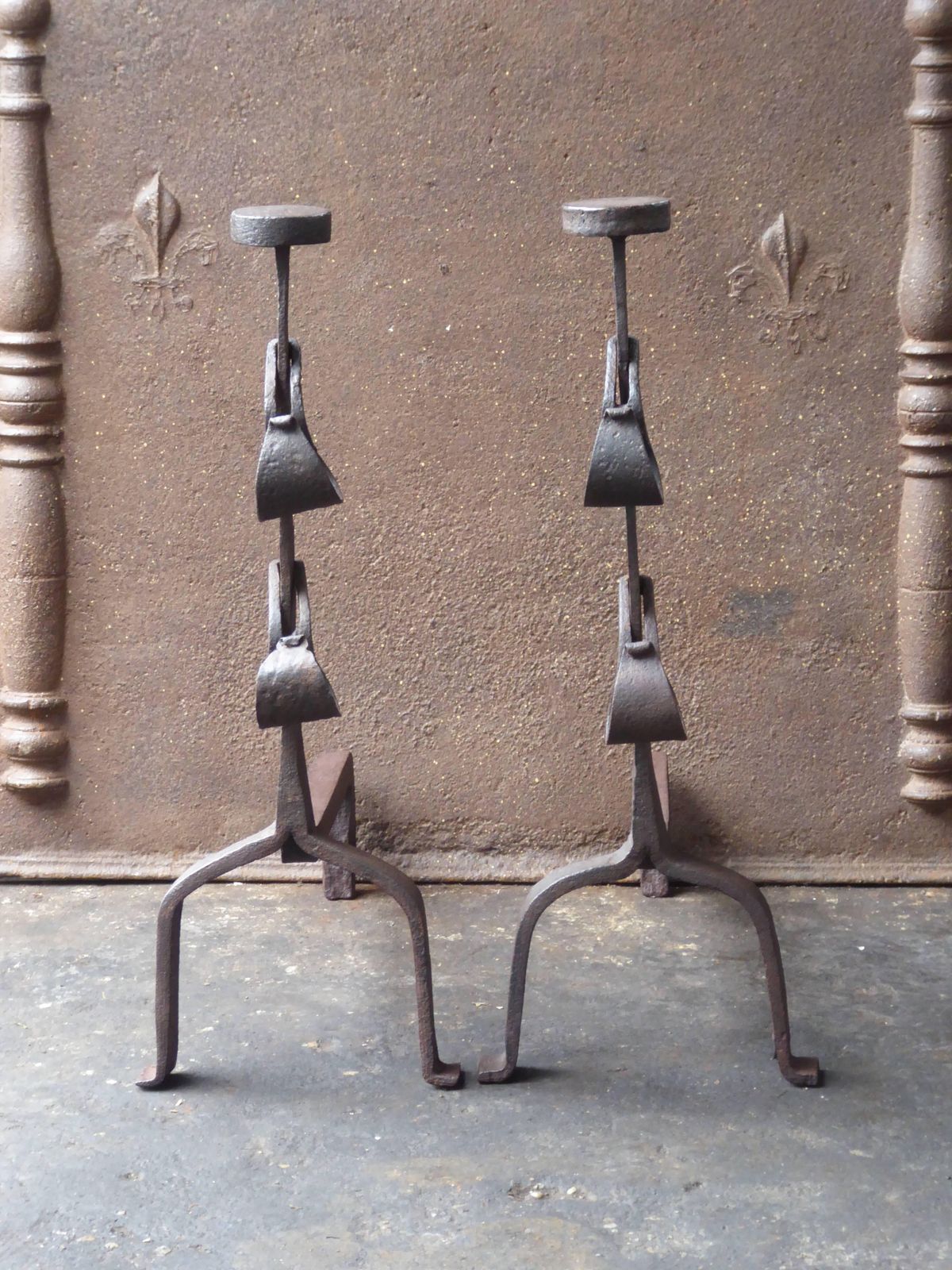 18th Century French Louis XV Andirons Or Firedogs photo furniture
