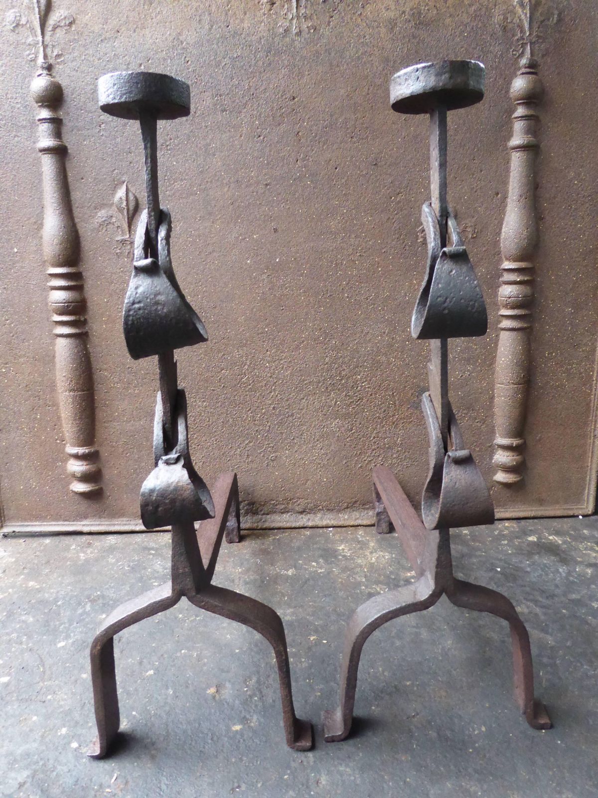 18th Century French Louis XV Andirons Or Firedogs photo Home Fixtures
