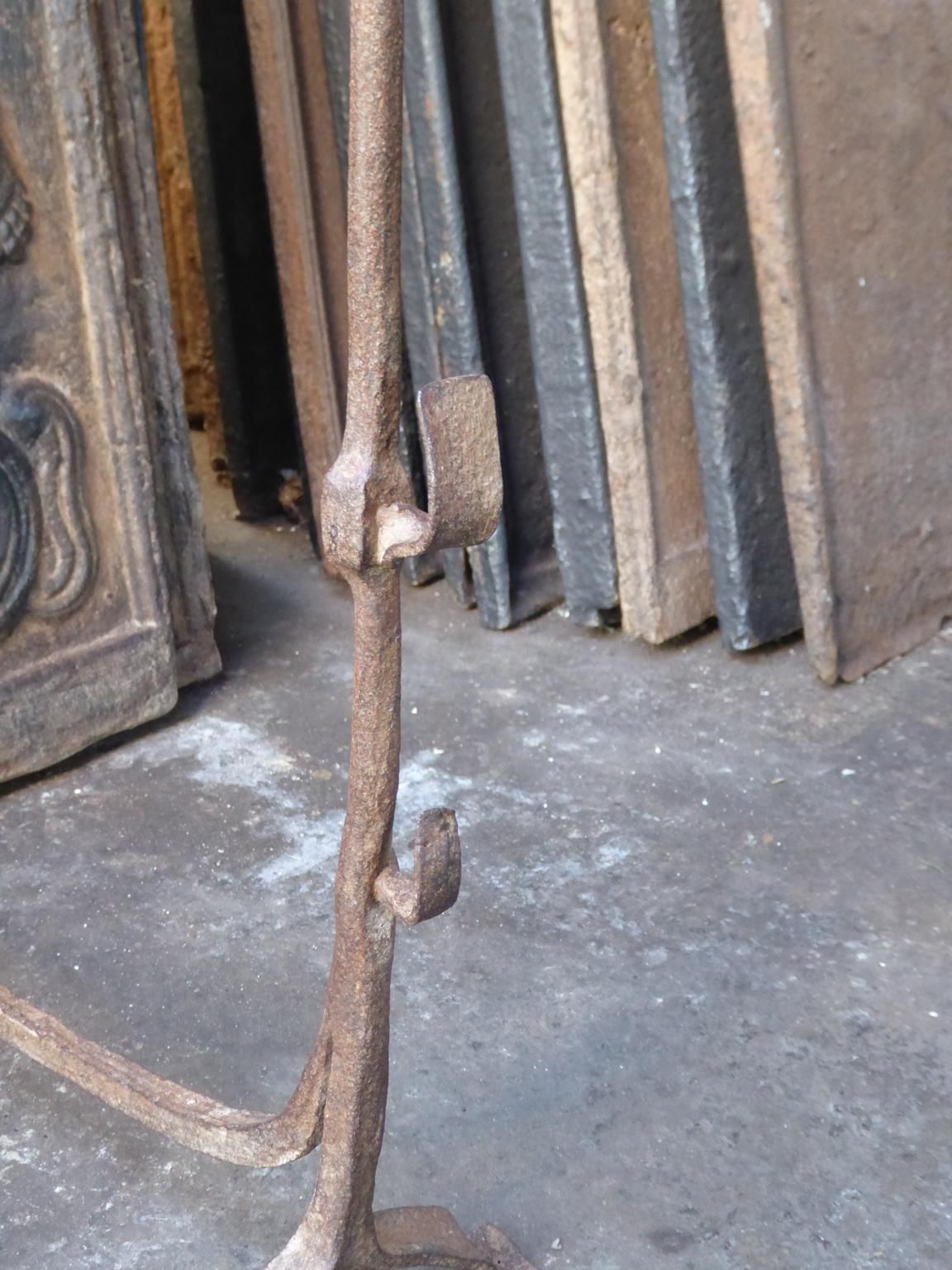 photo for sale Antique French Gothic Andirons Or Firedogs, 17th Century