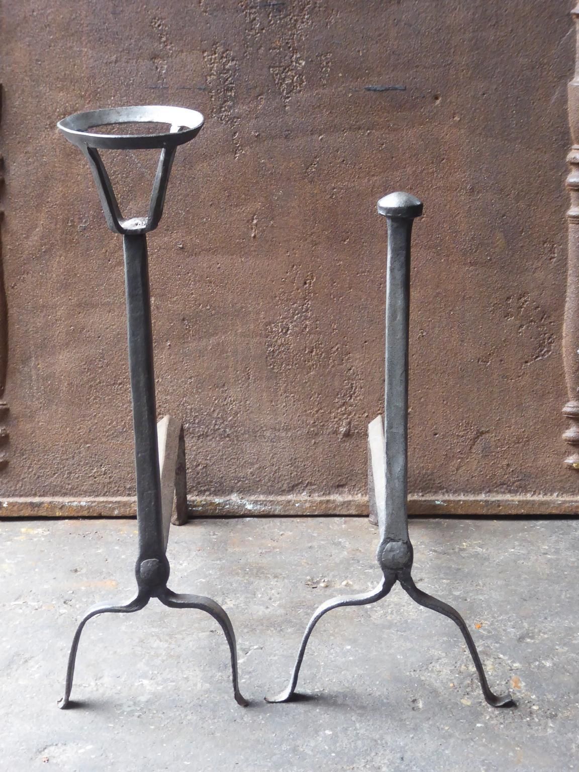 17th 18th Century French Gothic Andirons Or Firedogs photo furniture