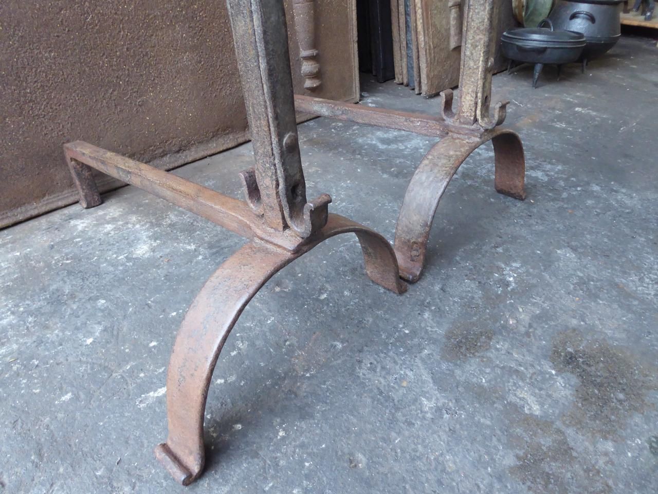 photo furniture 18th Century French Louis XV Andirons Or Firedogs