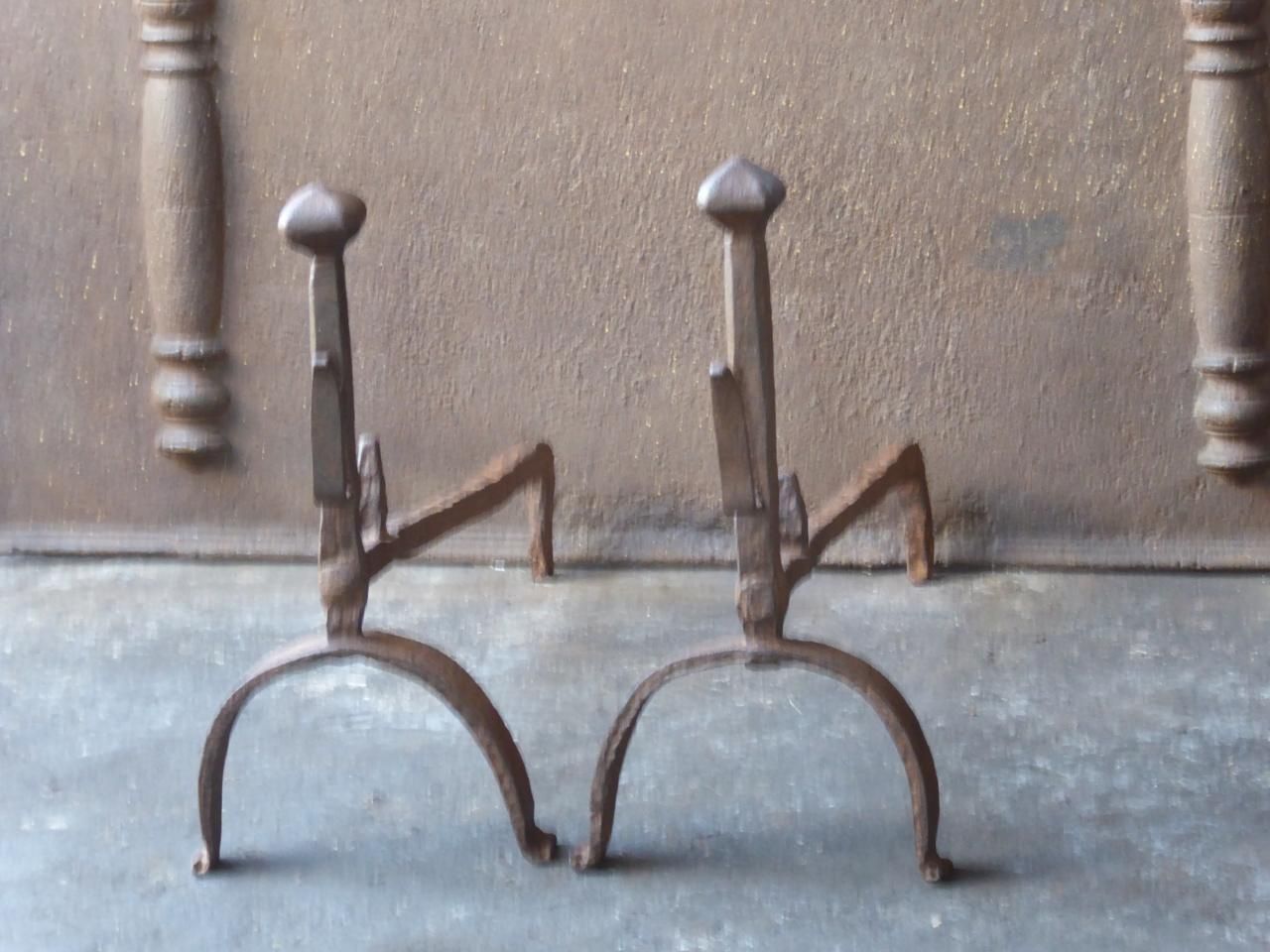 18th Century French Louis XV Andirons Or Firedogs photo for sale