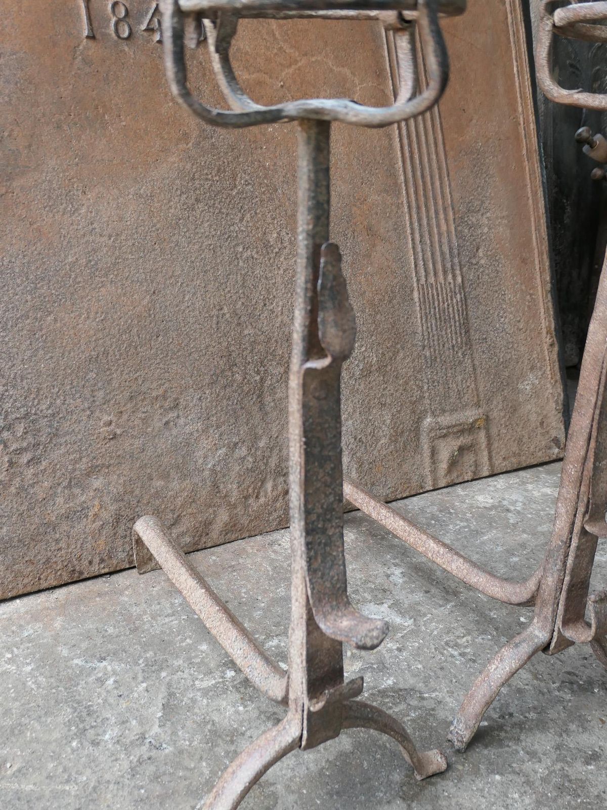 photo furniture Early 18th Century Gothic Style Firedogs Or Andirons