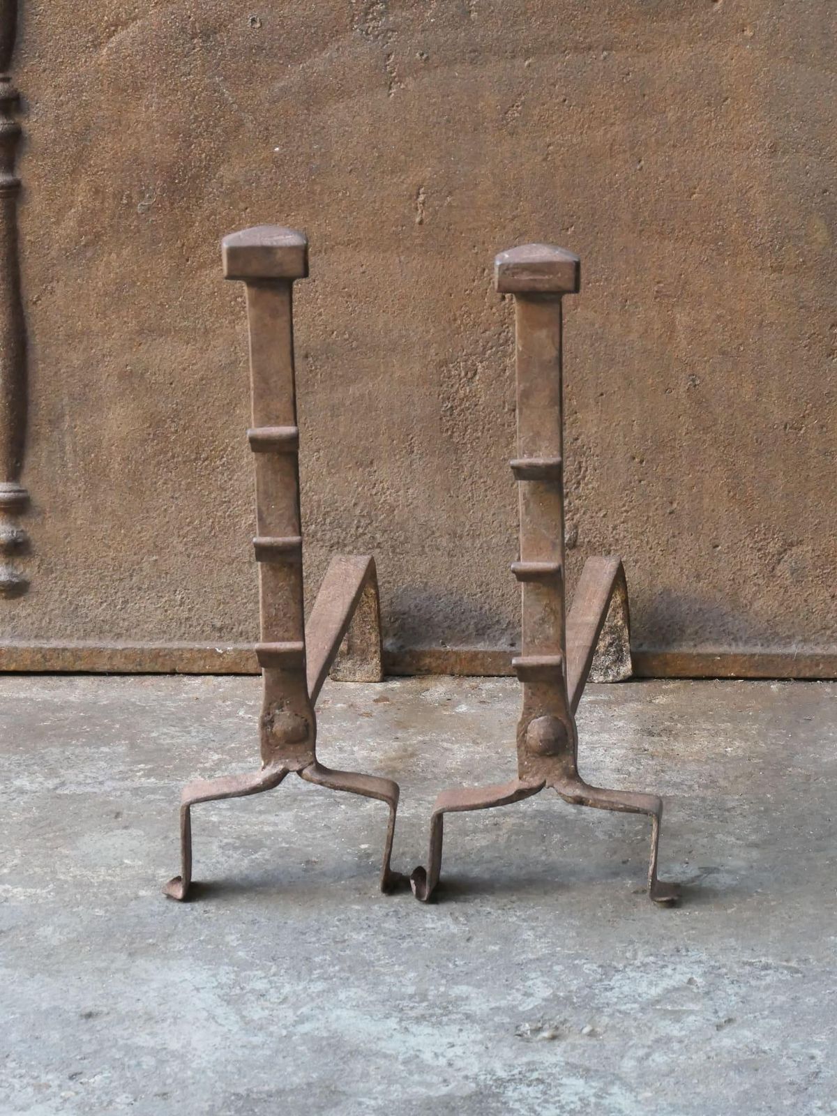 French Gothic Andirons Or Firedogs, Gothic Period, 17th Century photo furniture