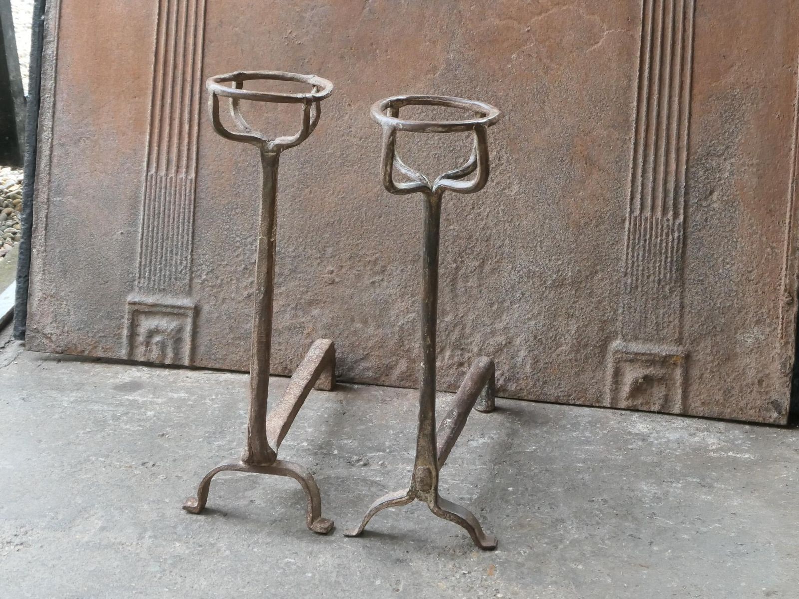 18th Century French Fire Andirons, Gothic Style photo furniture