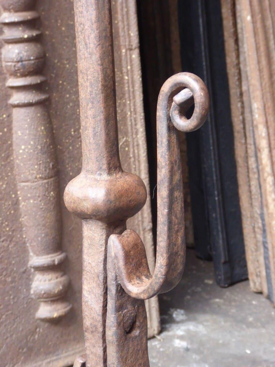 17th Century Louis XIII 'Marriage' Andirons, Firedogs photo vinterior