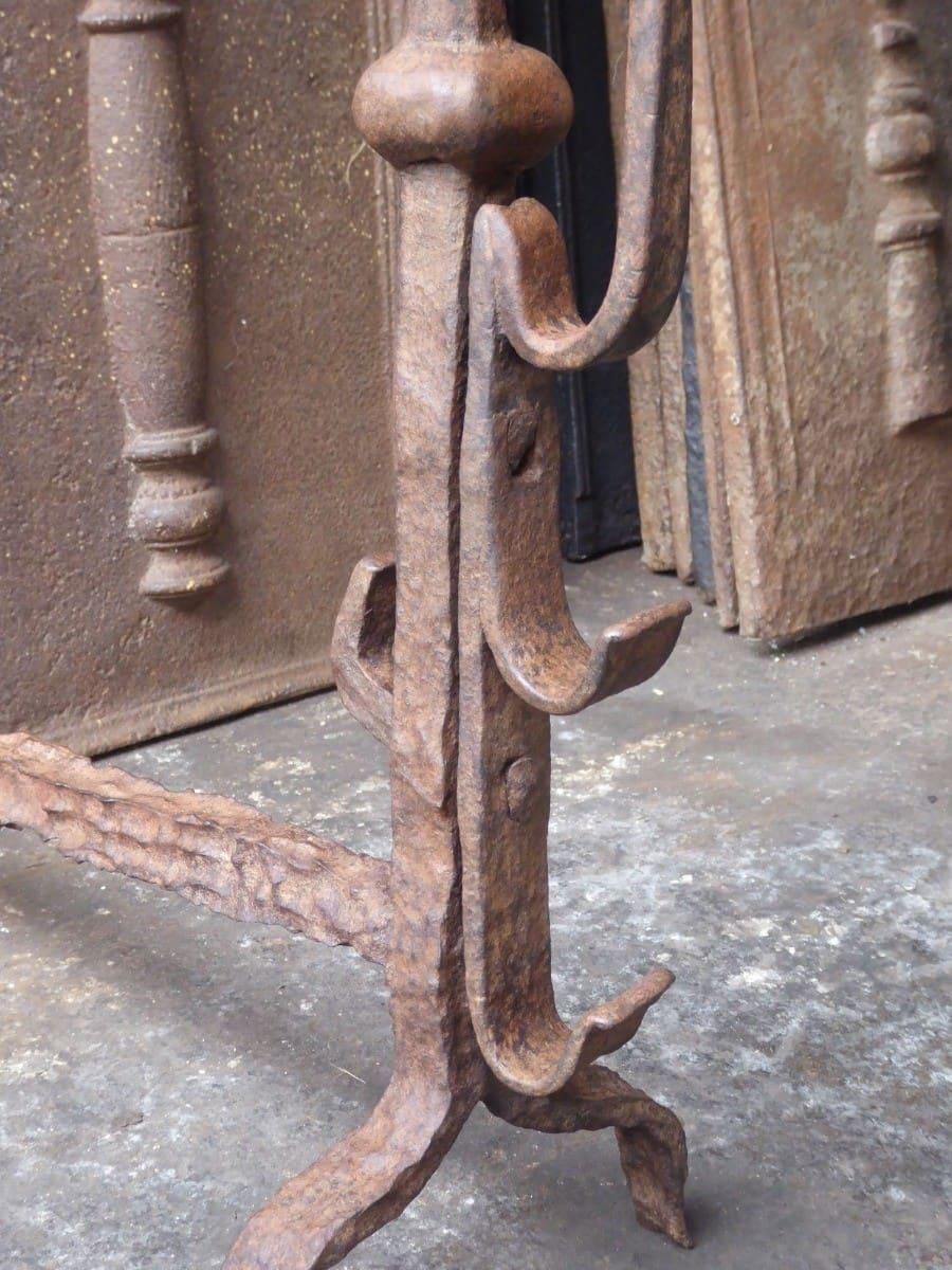 17th Century Louis XIII 'Marriage' Andirons, Firedogs photo buy