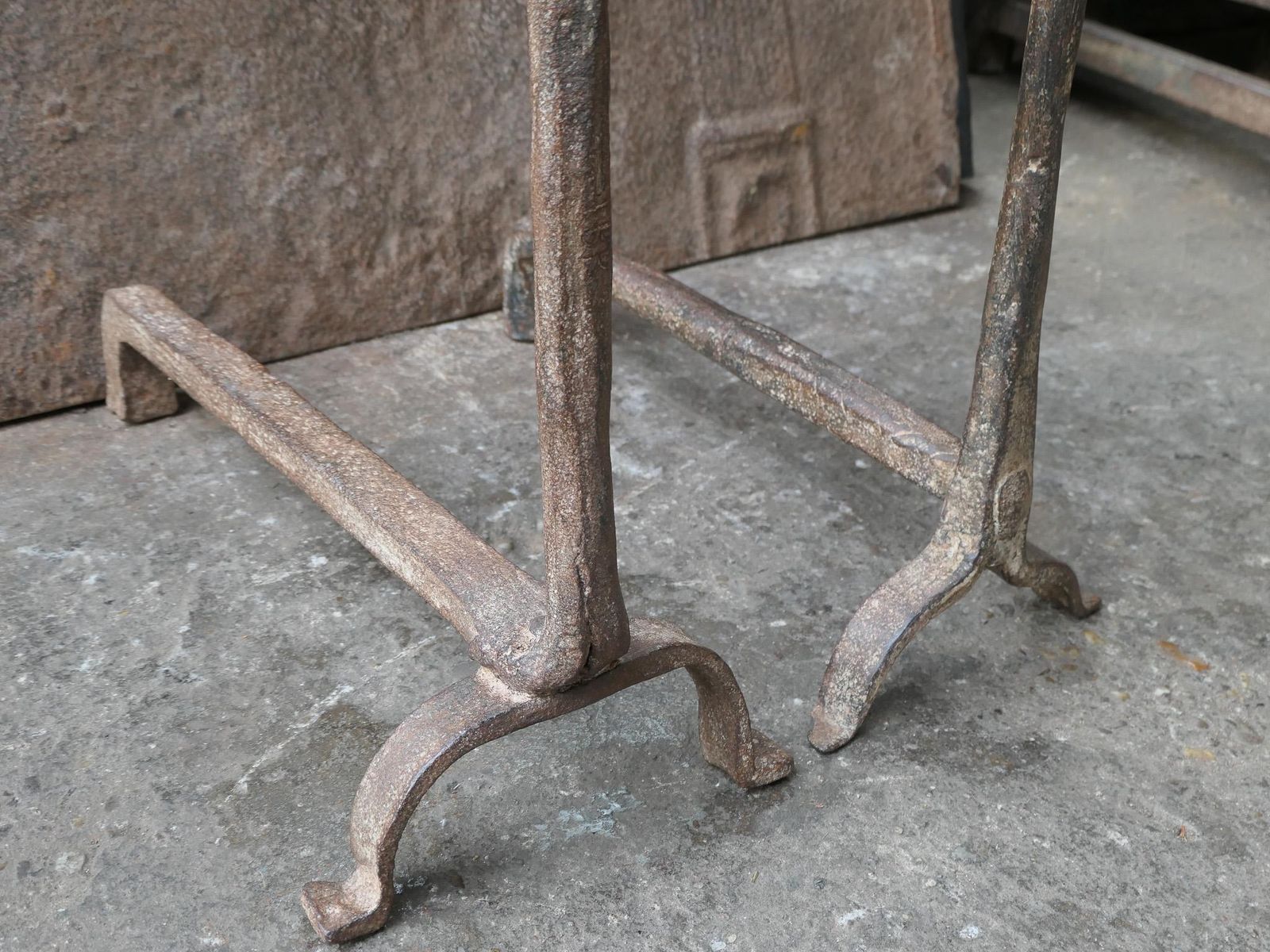 photo furniture 18th Century French Fire Andirons, Gothic Style