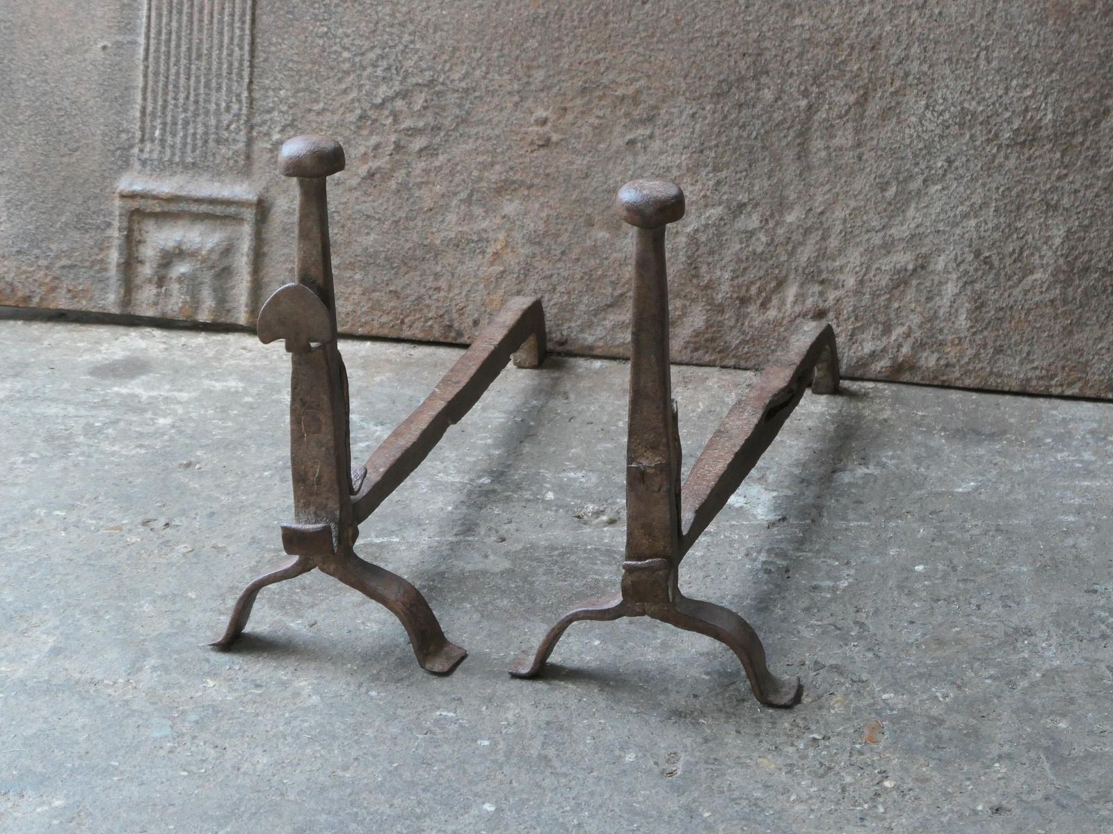 French Louis XV Period Fire Andirons, 18th Century photo vinterior