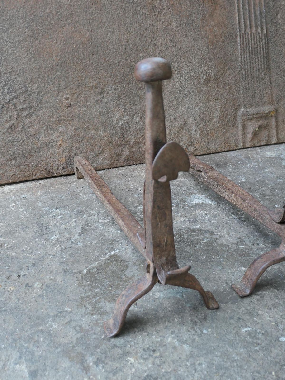 photo furniture French Louis XV Period Fire Andirons, 18th Century