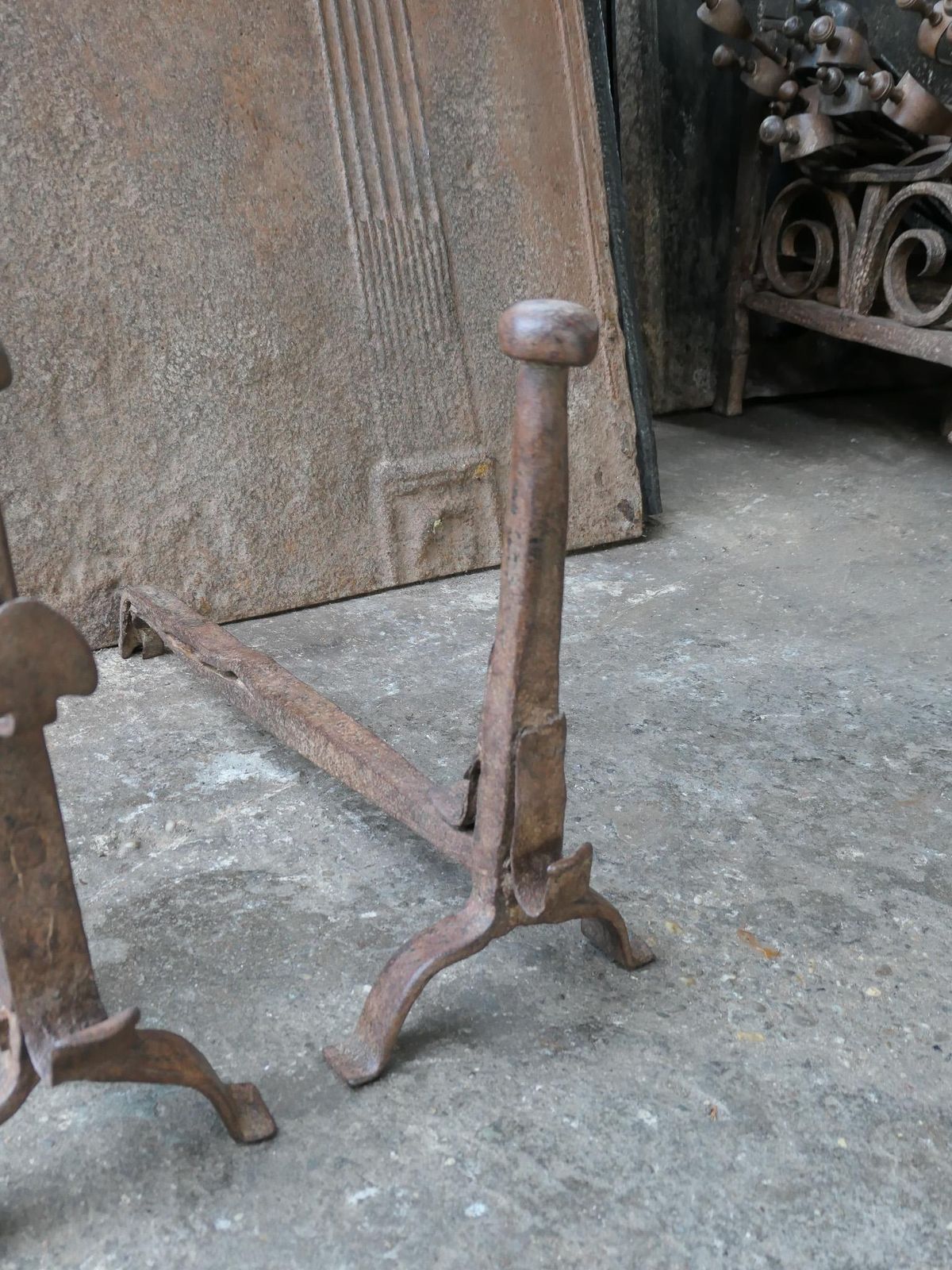 photo for sale French Louis XV Period Fire Andirons, 18th Century