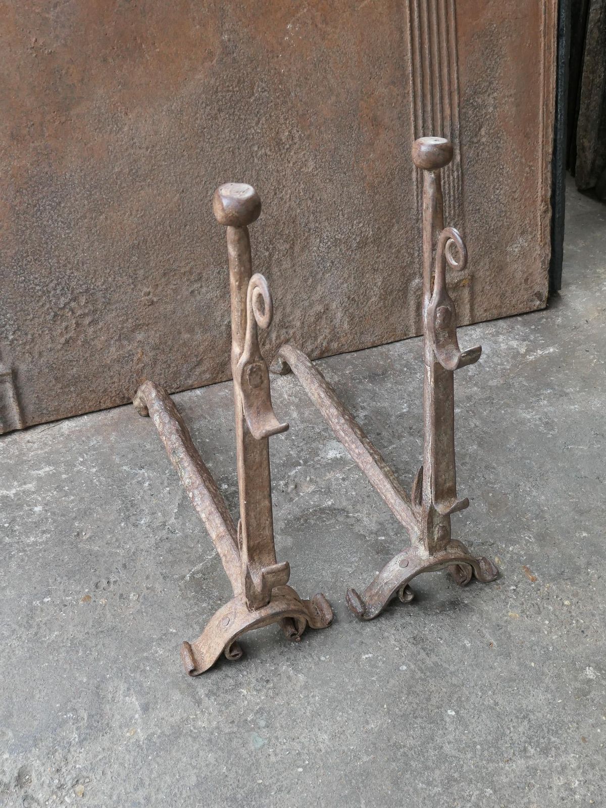 17th Century French Gothic Period Andirons Or Firedogs photo 320.0