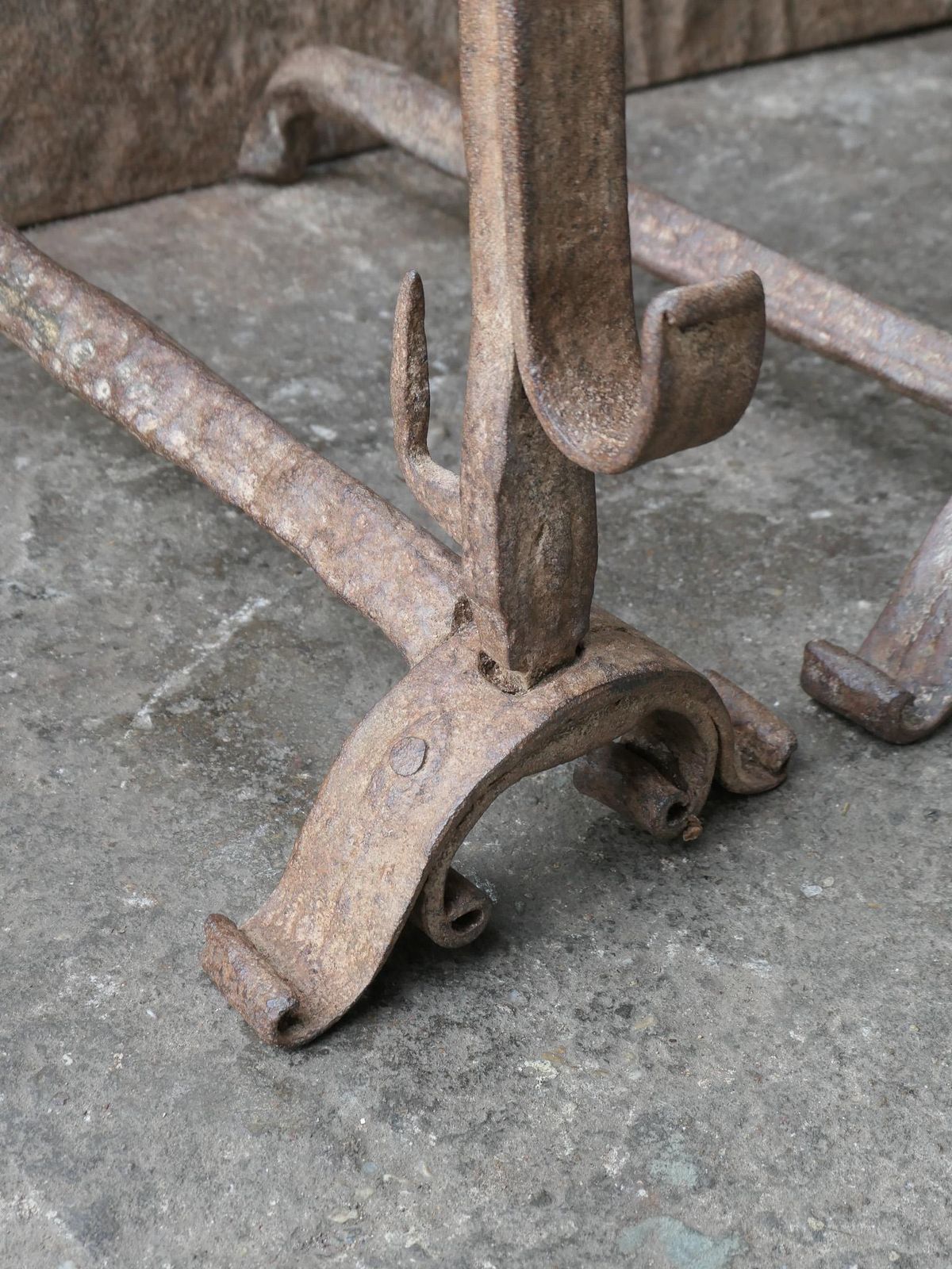 photo for sale 17th Century French Gothic Period Andirons Or Firedogs