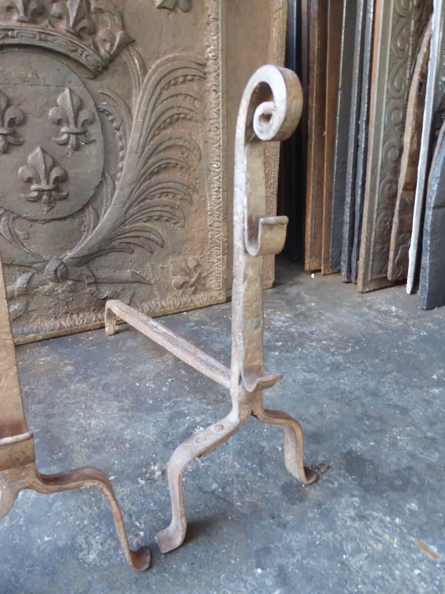 Early 18th Century French Gothic Period Andirons Or Firedogs photo 294.0