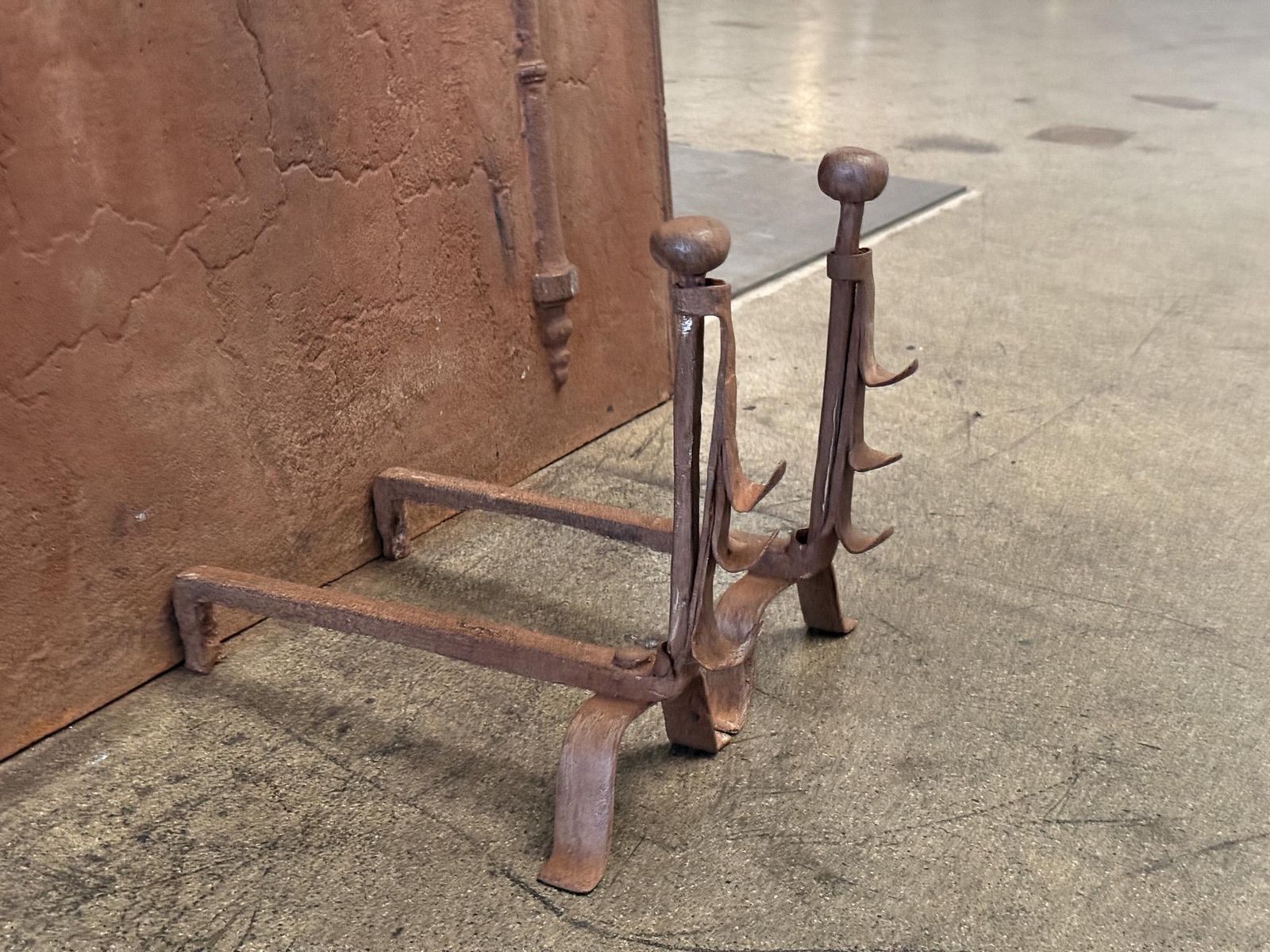 French Louis XV Fire Andirons, 18th Century Period photo for sale