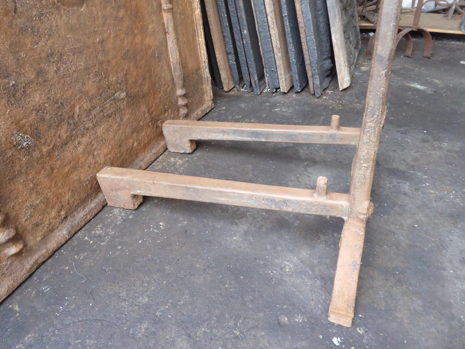 photo furniture Antique French Gothic Andirons Or Firedogs, 17th Century