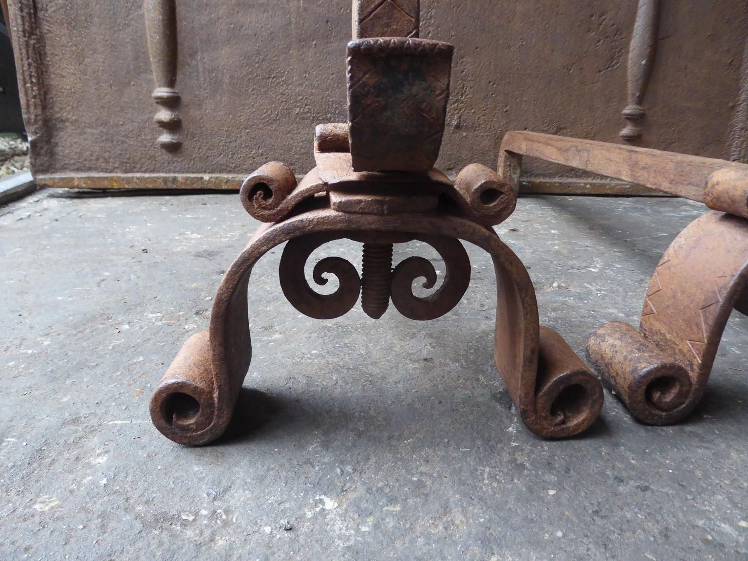 Home Fixtures 18th 19th Century French Louis XV Andirons Or Firedogs photo