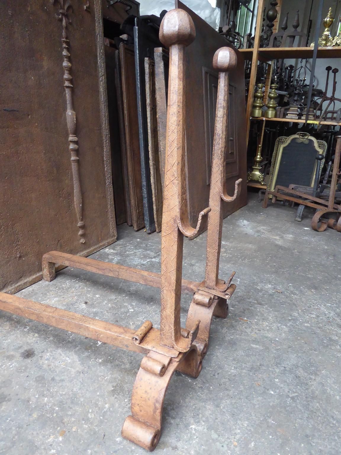photo buy 18th 19th Century French Louis XV Andirons Or Firedogs