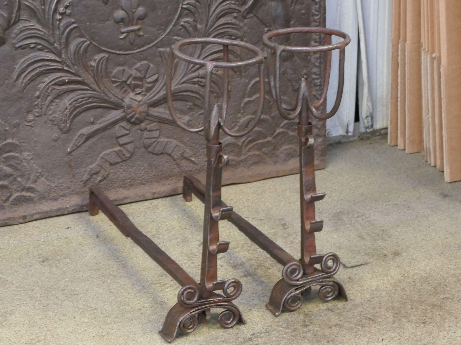 18th Century French Louis XV Period Andirons Or Firedogs photo for sale