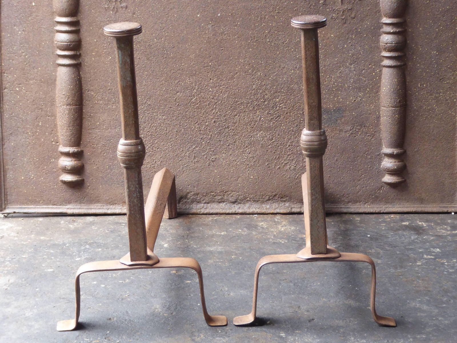 19th Century French Napoleon III Andirons Or Firedogs photo furniture