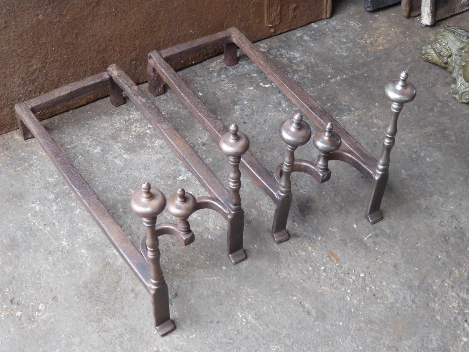 18th 19th Century French Neoclassical Period Andirons Or Firedogs photo Home Fixtures